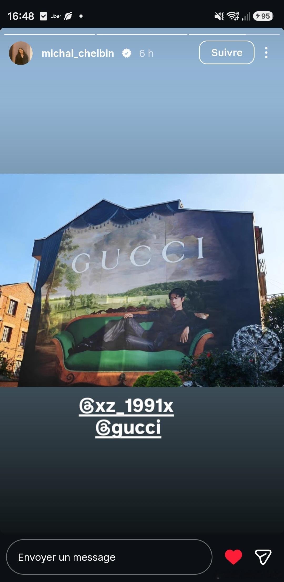 肖战Gucci此次全球企划活动摄影师MichalChelbin又更