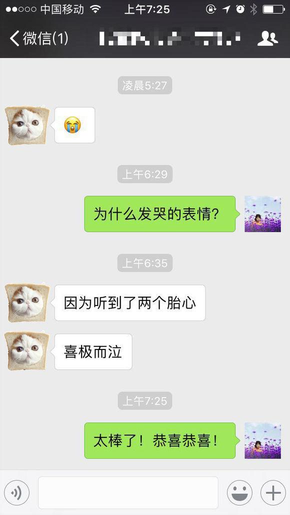 十年备孕未果, 当一位准爸爸发来哭泣的表情时, 原来是听到了两个胎心