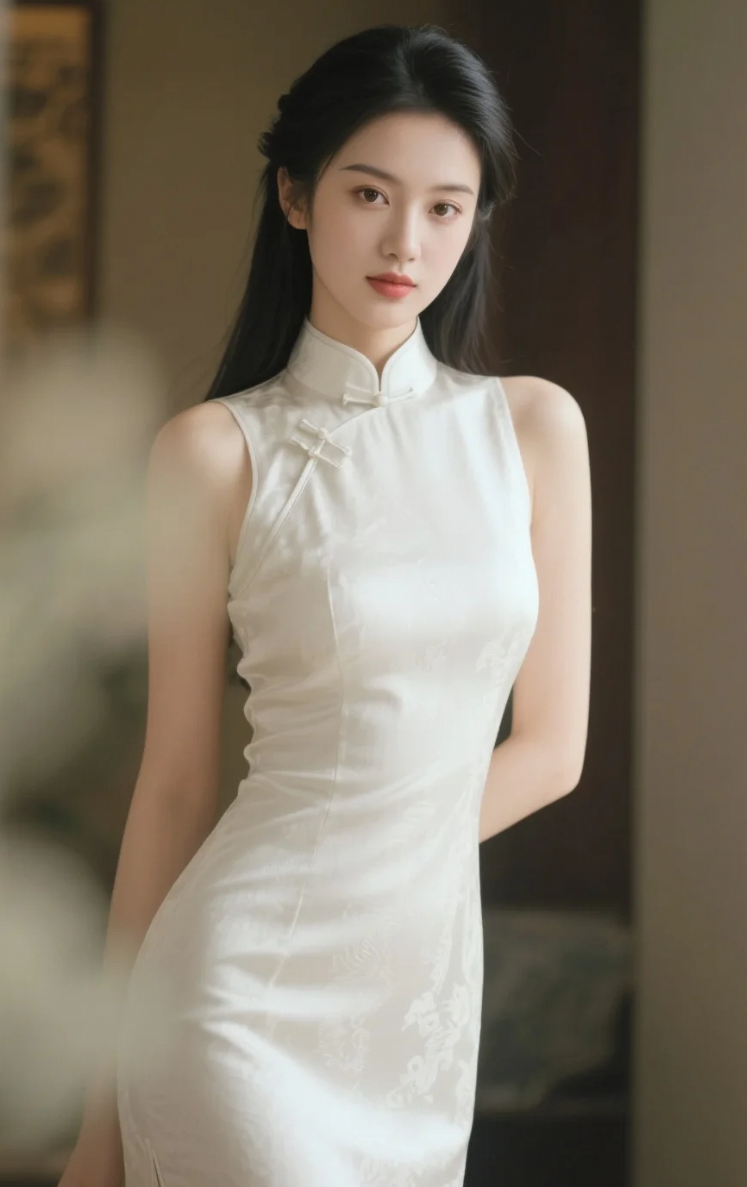 她穿旗袍的样子，像极了老上海月光下的诗