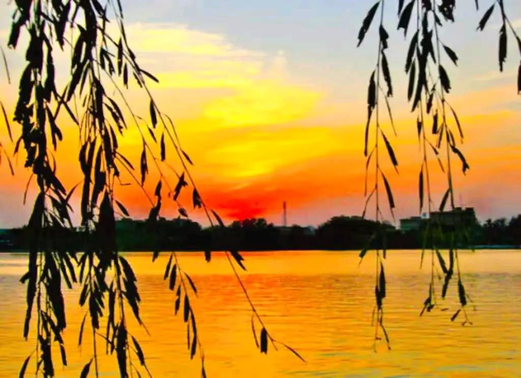 风拂柳，意绵绵，柳色如烟又一年。　　霞光淡远，难越关山，人间冷暖，踏尽尘烟，风