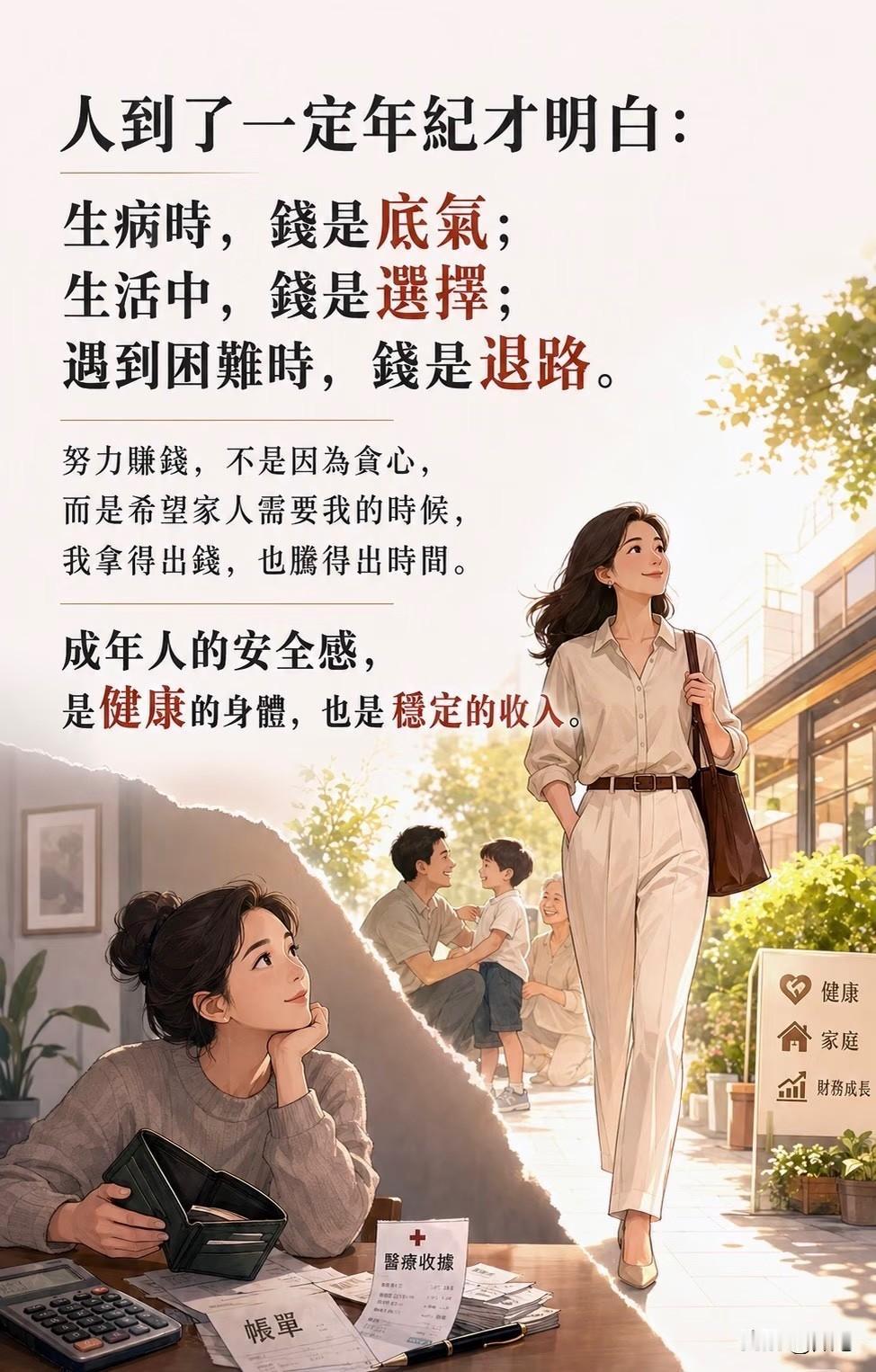 存款带给我们的安全感：存款10万元：安全感40%存款20万元：安全感50%