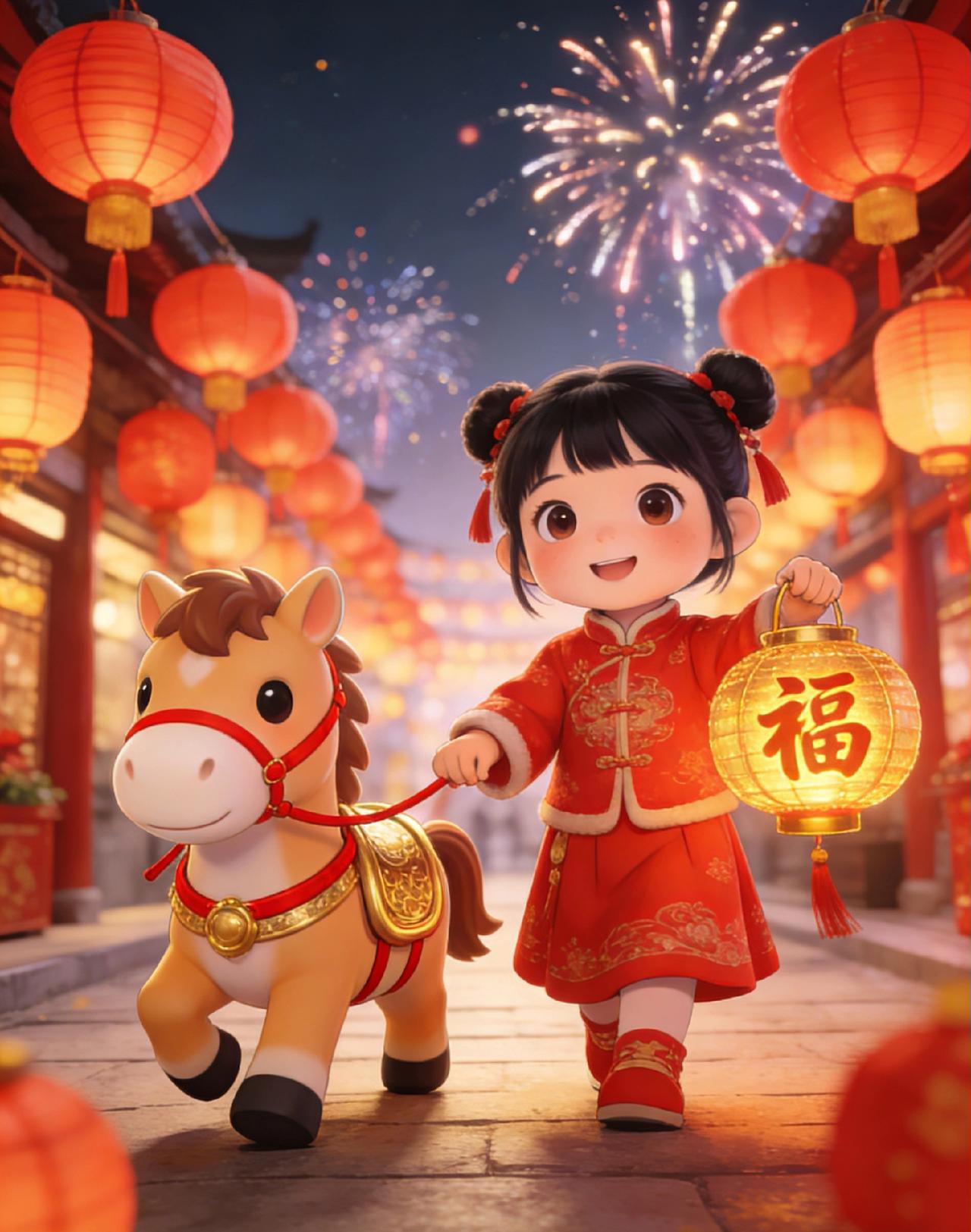 祝福大家新年快乐，万事如意！新年快乐新年好