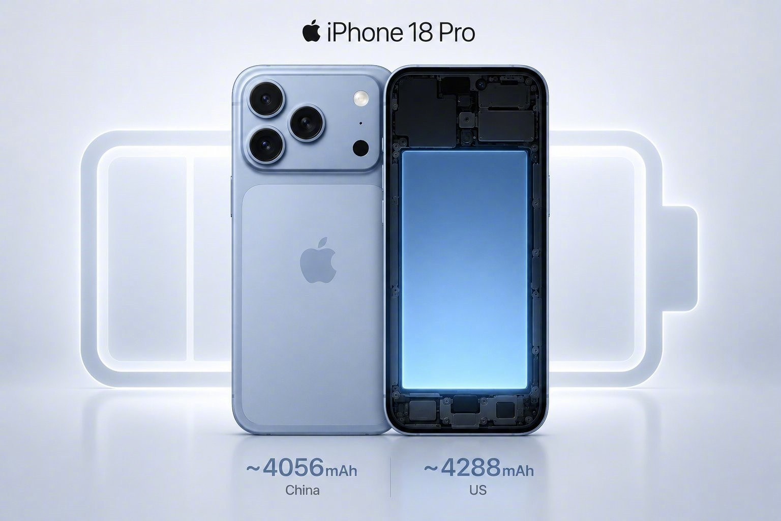 【一图看懂差距！iPhone18Pro电池容量对比图来了：美版领先国行200