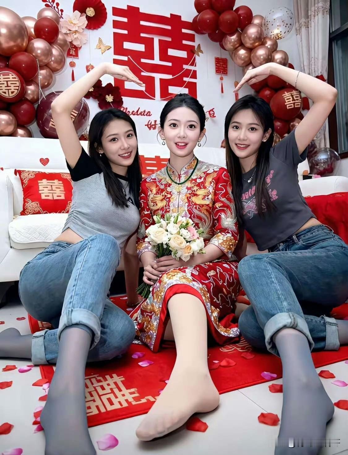 面对如此美丽的新娘和可爱的伴娘，真怕新郎进门看错人了，如果是你会选择哪一个？