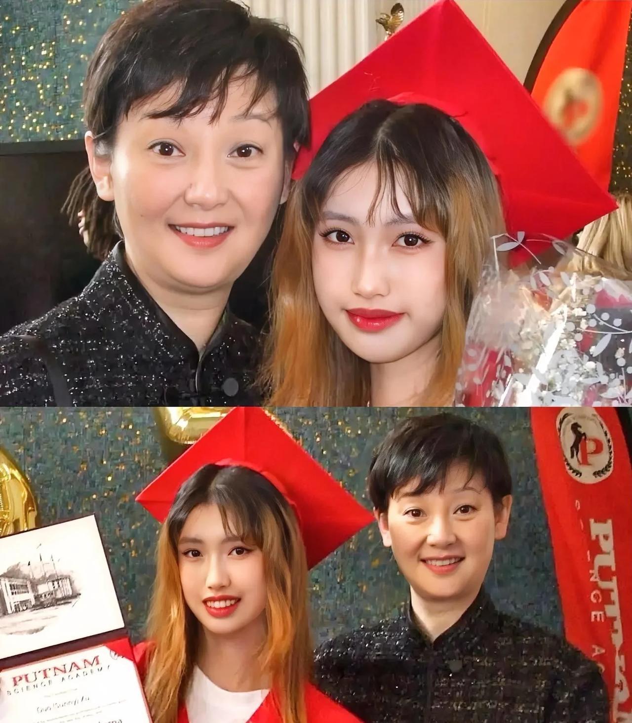 徐朵说，前几天我大学毕业典礼，我妈徐帆特意推掉工作从北京飞过来参加。典礼结束我当