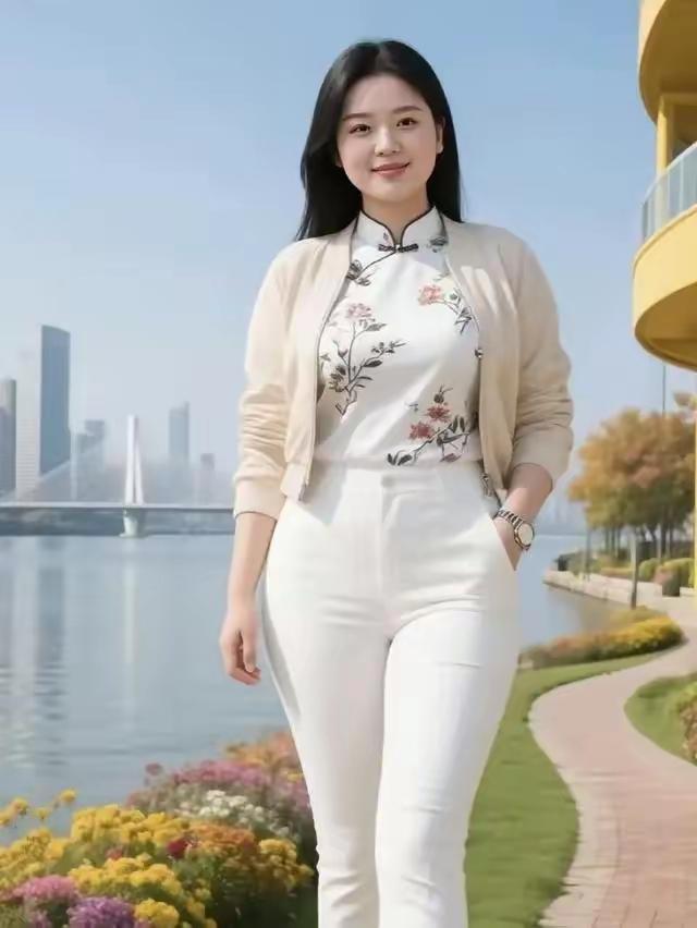 前阵子刷到个街拍博主，172cm的女生体重138斤，肩背线条舒展，腰腹有软乎乎的
