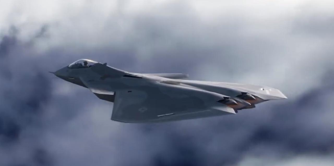 美国F47六代机最新PPT对外公布！新版F47的PPT模型，还是传统的鸭翼布