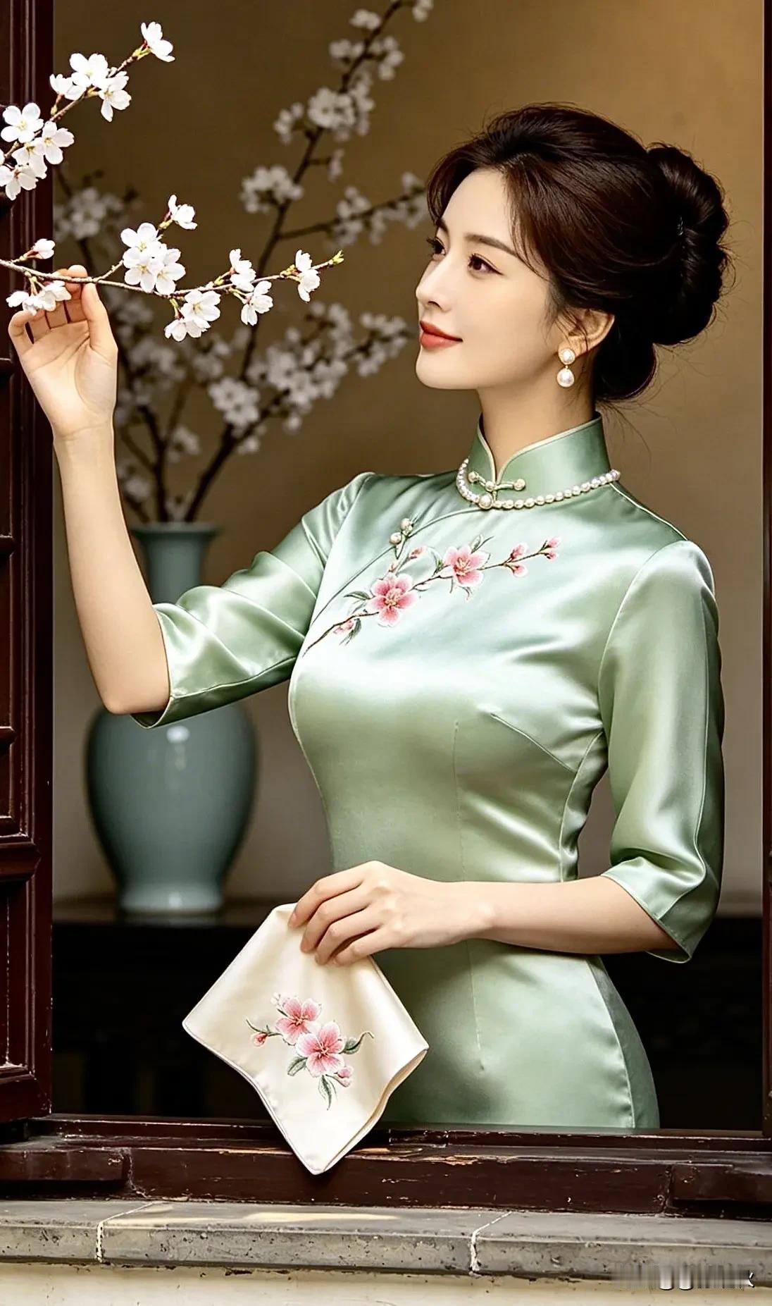 旗袍典雅，国风古韵。历史悠久，文化传承。推陈出新，精彩纷呈。千种妩媚，万般