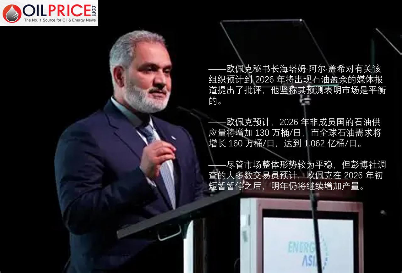 欧佩克秘书长指责媒体“歪曲”2026年石油前景预测欧佩克秘书长海瑟姆·盖