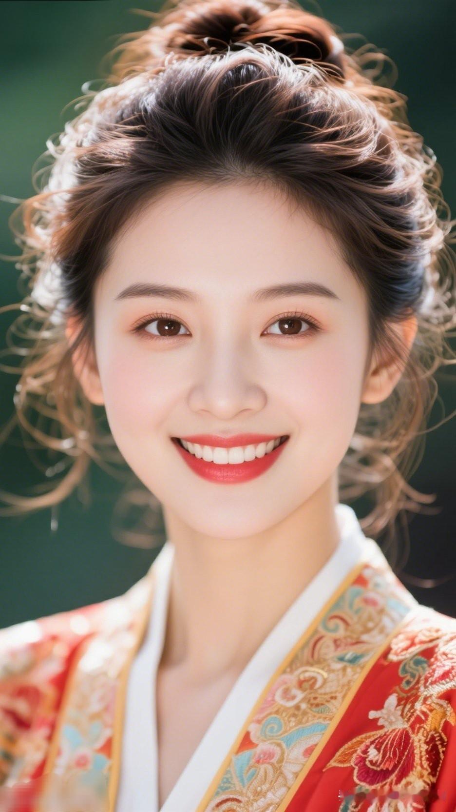 温柔甜美的古风少女，笑靥如花，古典优雅。
