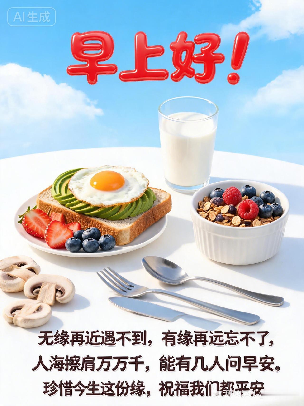 美好的早餐，开启新的一天！送给喜欢读词的你。