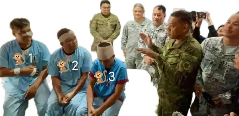 当马德雷山号上的菲律宾士兵提着老掉牙的M16步枪想动手时，我海警战士直接用手指着