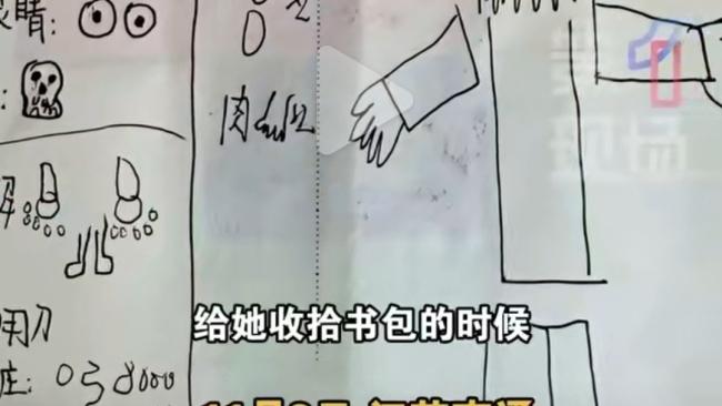 妈妈检查女儿书包发现诡异恐怖画—2025年11月3日，江苏南通一