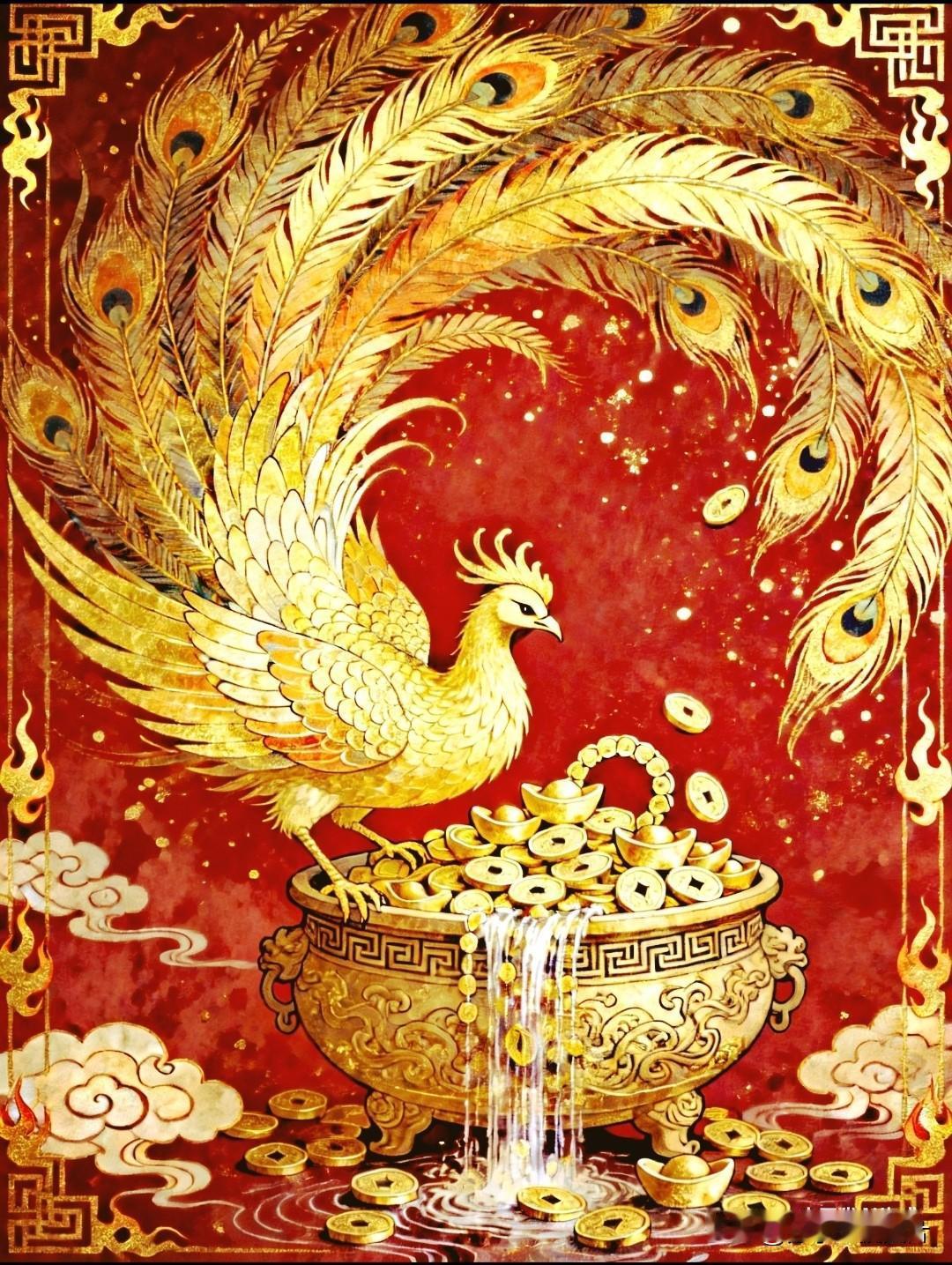 凤凰鸣叫，横财必到。