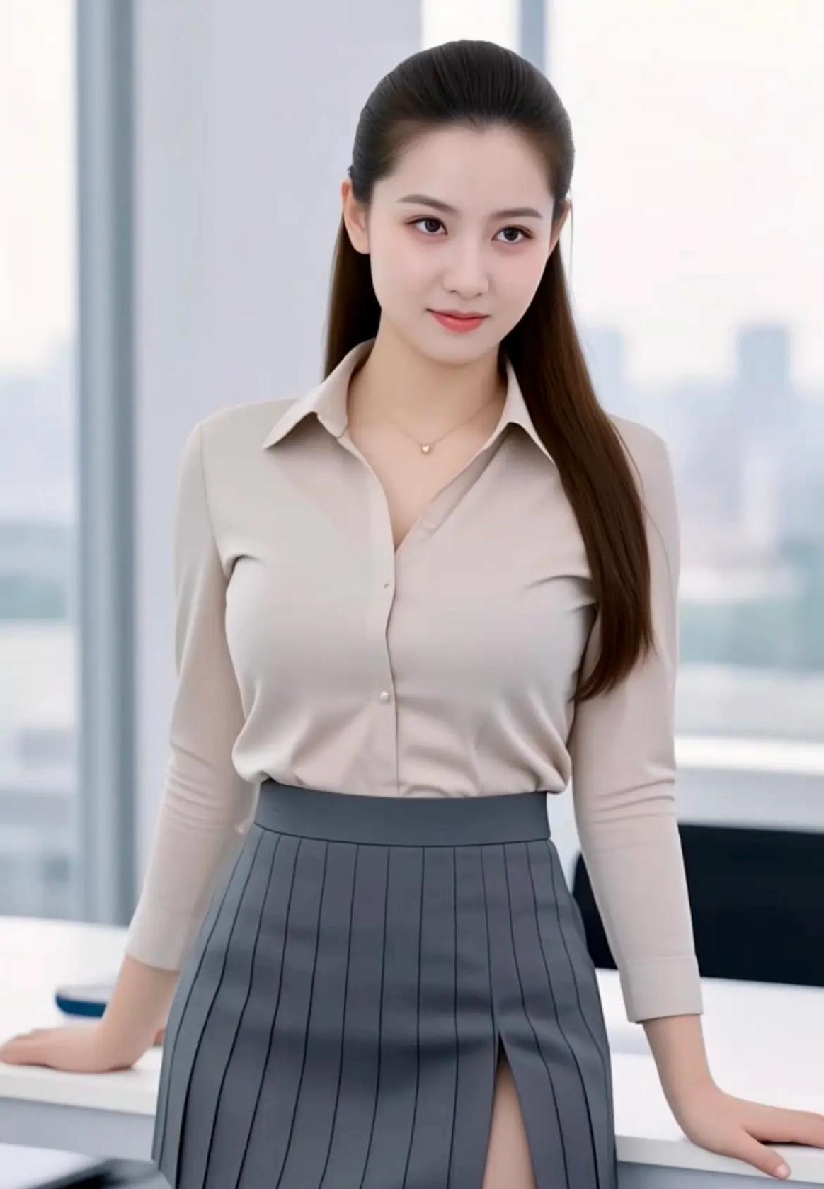 优雅职场穿搭风格，自信微笑，完美一天从这里开始！💼✨你认为最有气质的美女是谁
