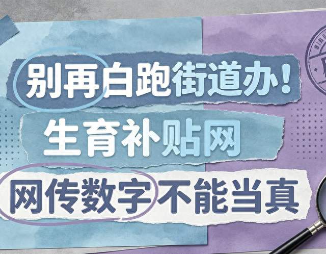 别再白跑街道办! 生育补贴网传数字不能当真