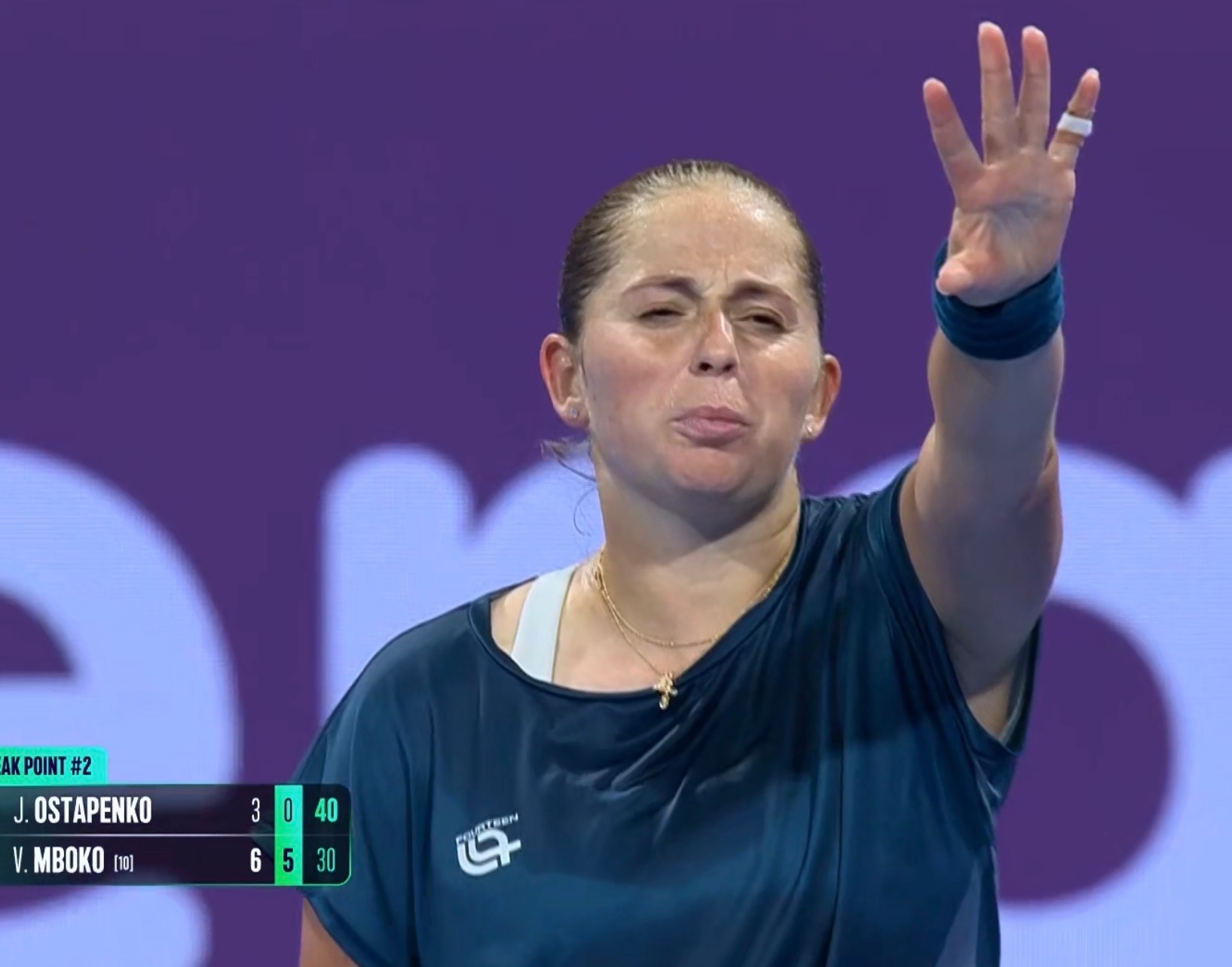 多哈半决赛，姆博科6-3/6-2完胜奥斯塔彭科，职业生涯第二次打进1000赛决赛