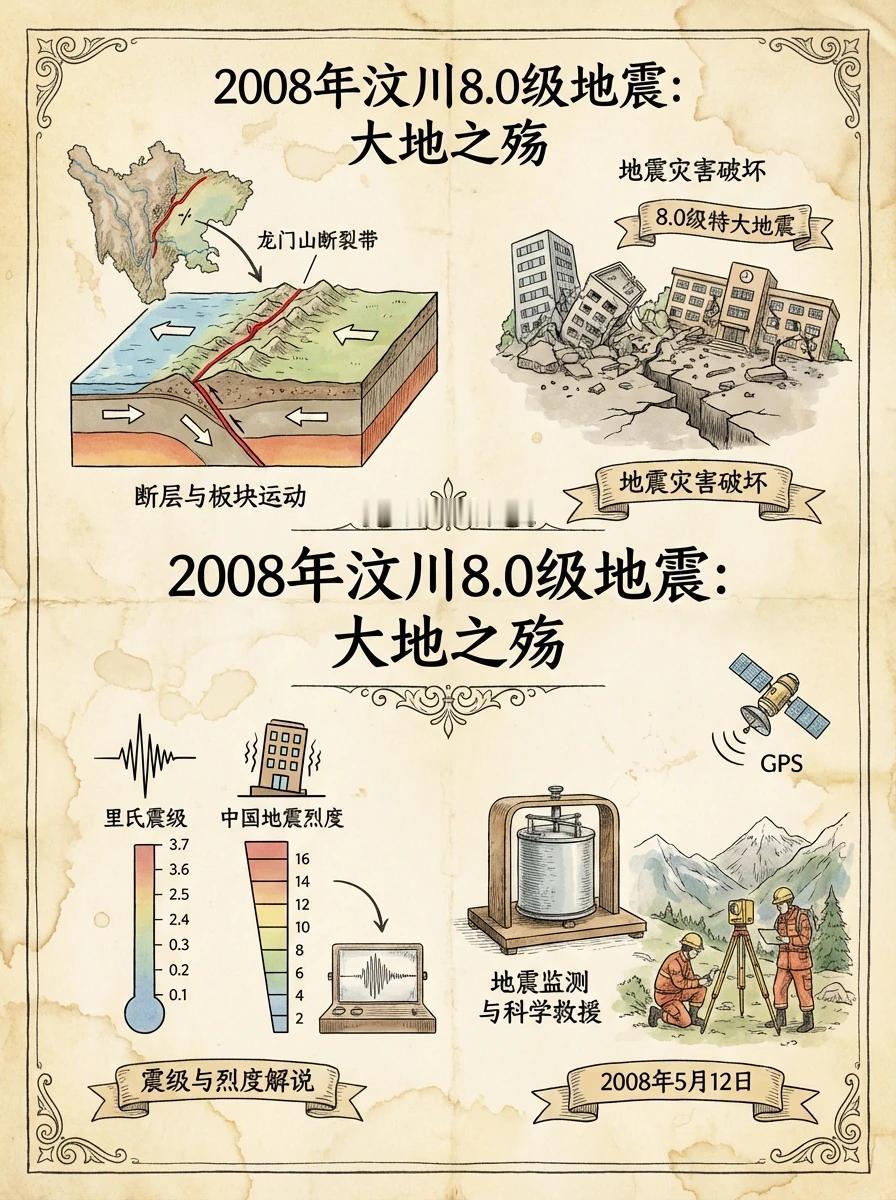 汶川地震震级达8.0级（后修订为里氏8.0），波及大半个中国，甚至东南亚部分