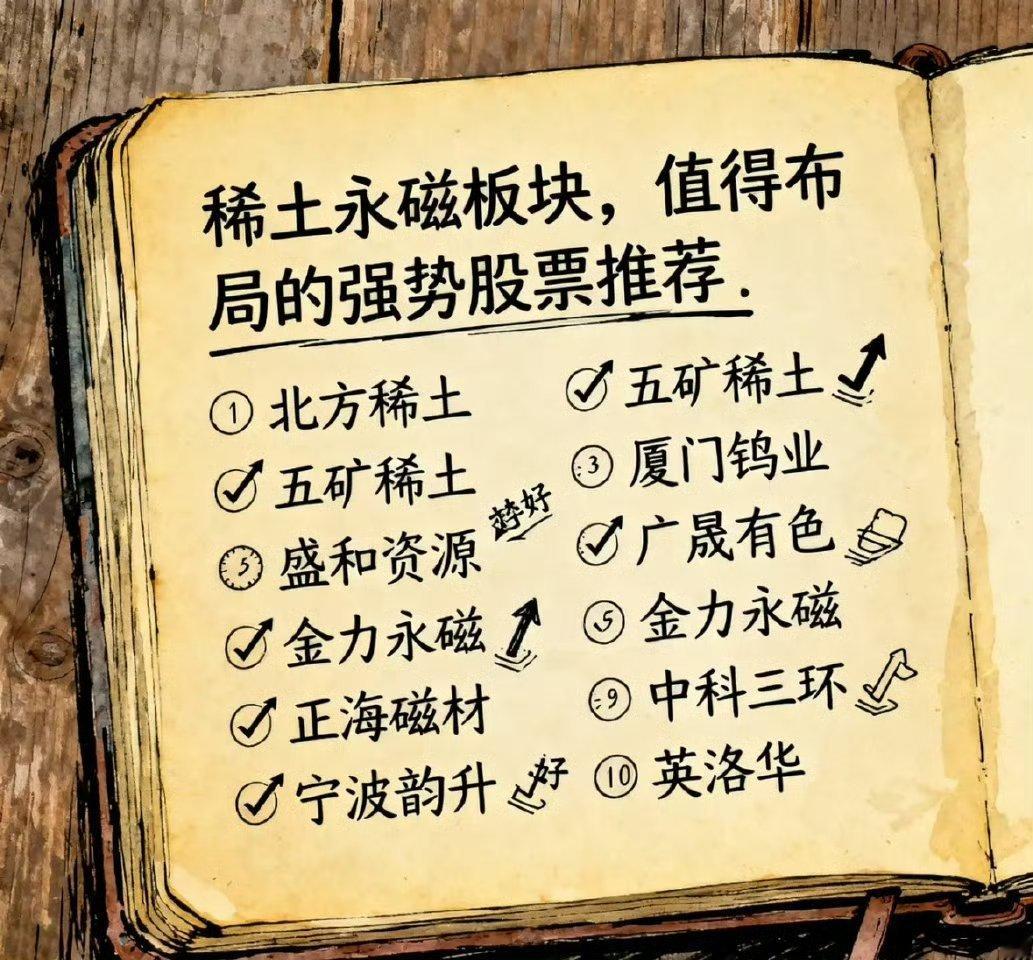稀土永磁板块，具有一定布局价值的10支股票，具体介绍如下：1.北方稀土：国内稀