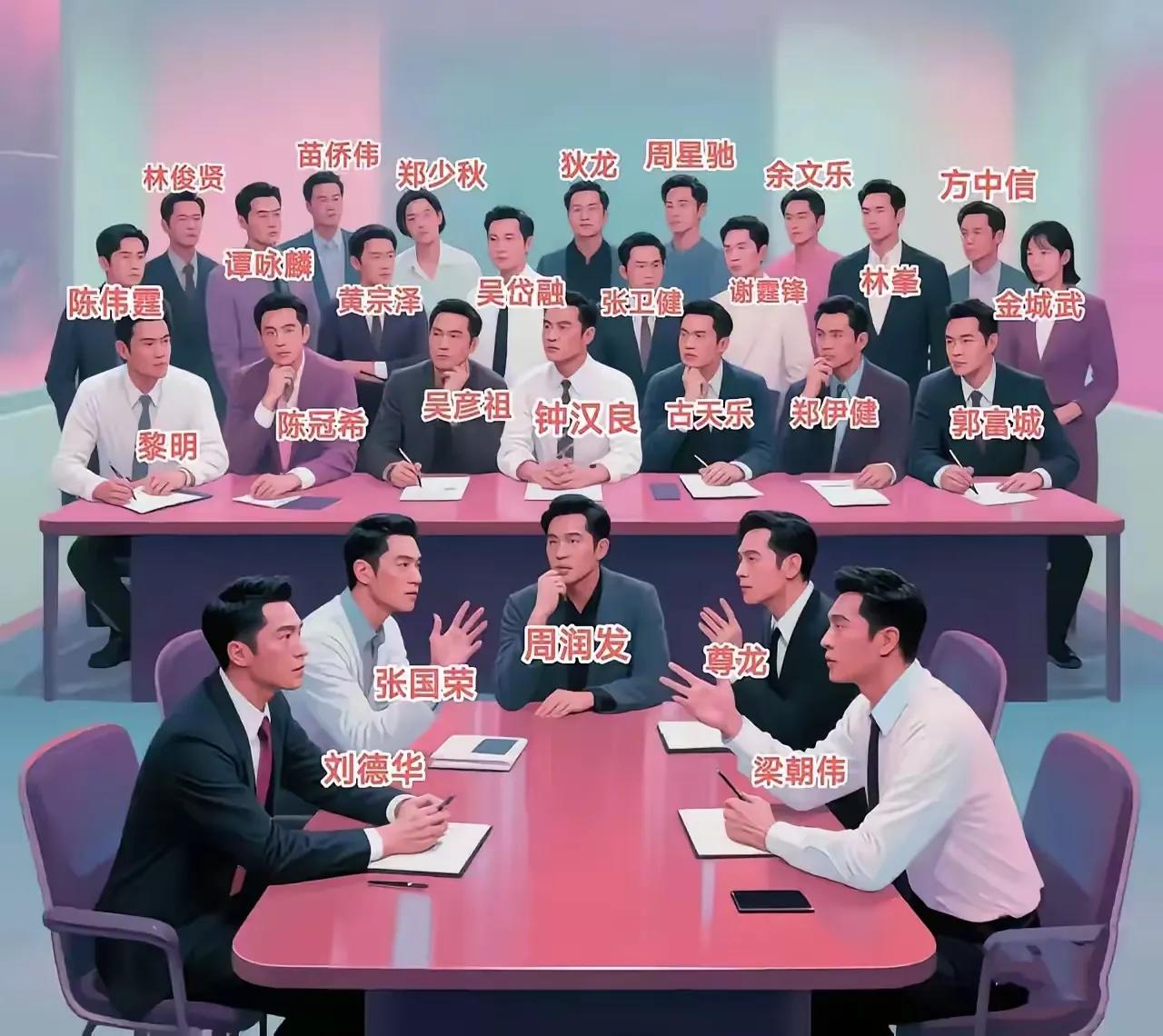 香港男星女星颜值地位综合座次表，能上主桌的在你心中还有哪些？男星应该把周润发换