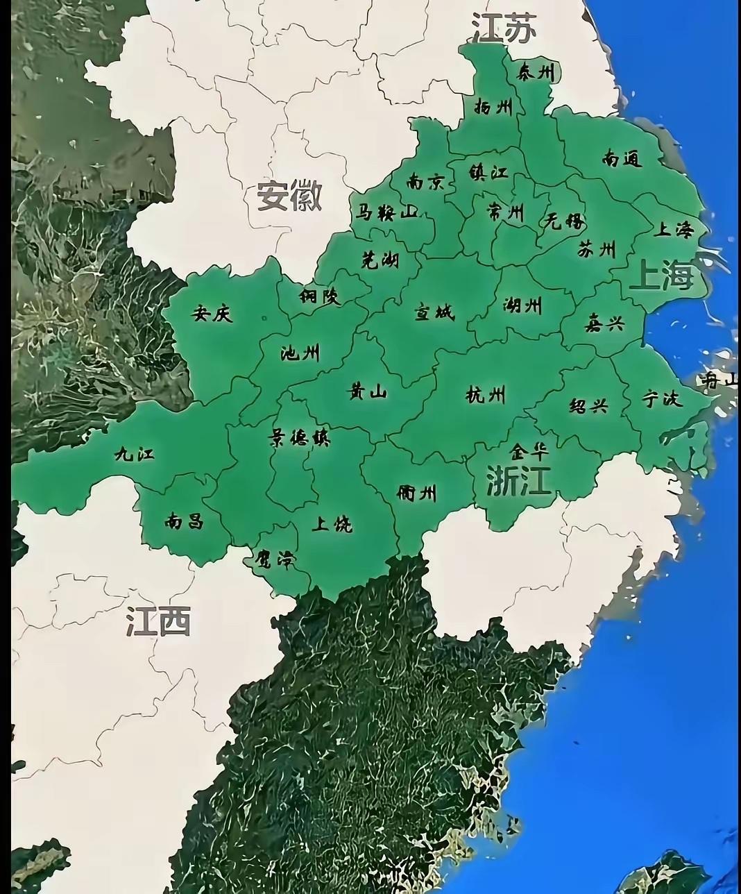 【何谓江南？】其实，图中绿色区域所涵盖的，是广义上的“江南