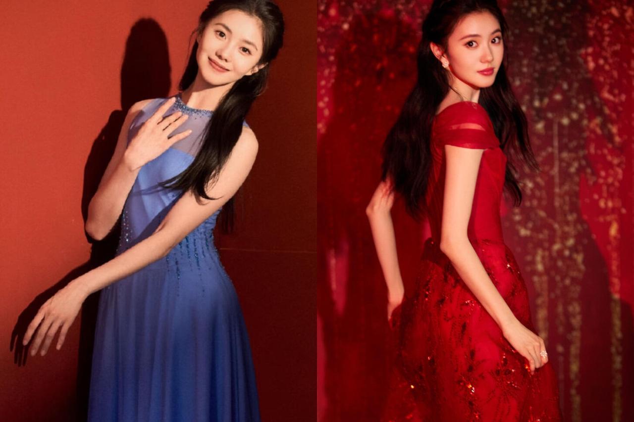 刘浩存这红蓝双子星的春晚造型太绝了，真不愧是换套衣服就像换了个人！之前看她在吉