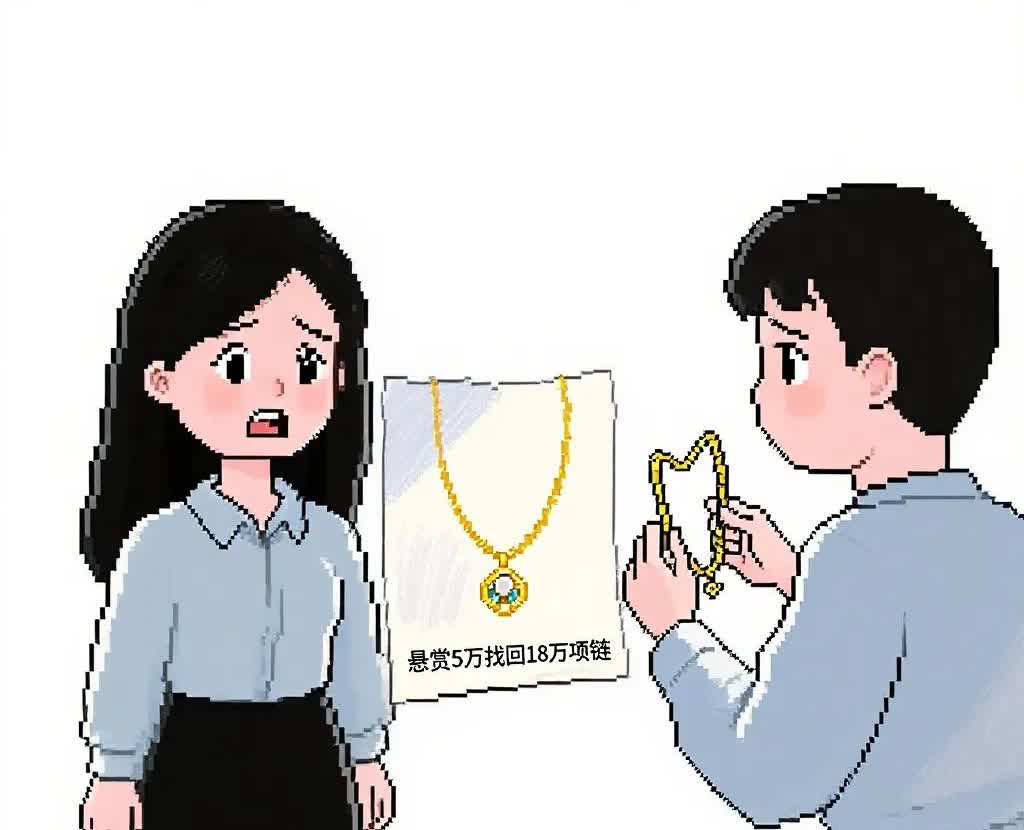 一女子参加同事婚礼时，不小心把价值18万的钻石项链弄丢了，急得她在公司群里喊话，