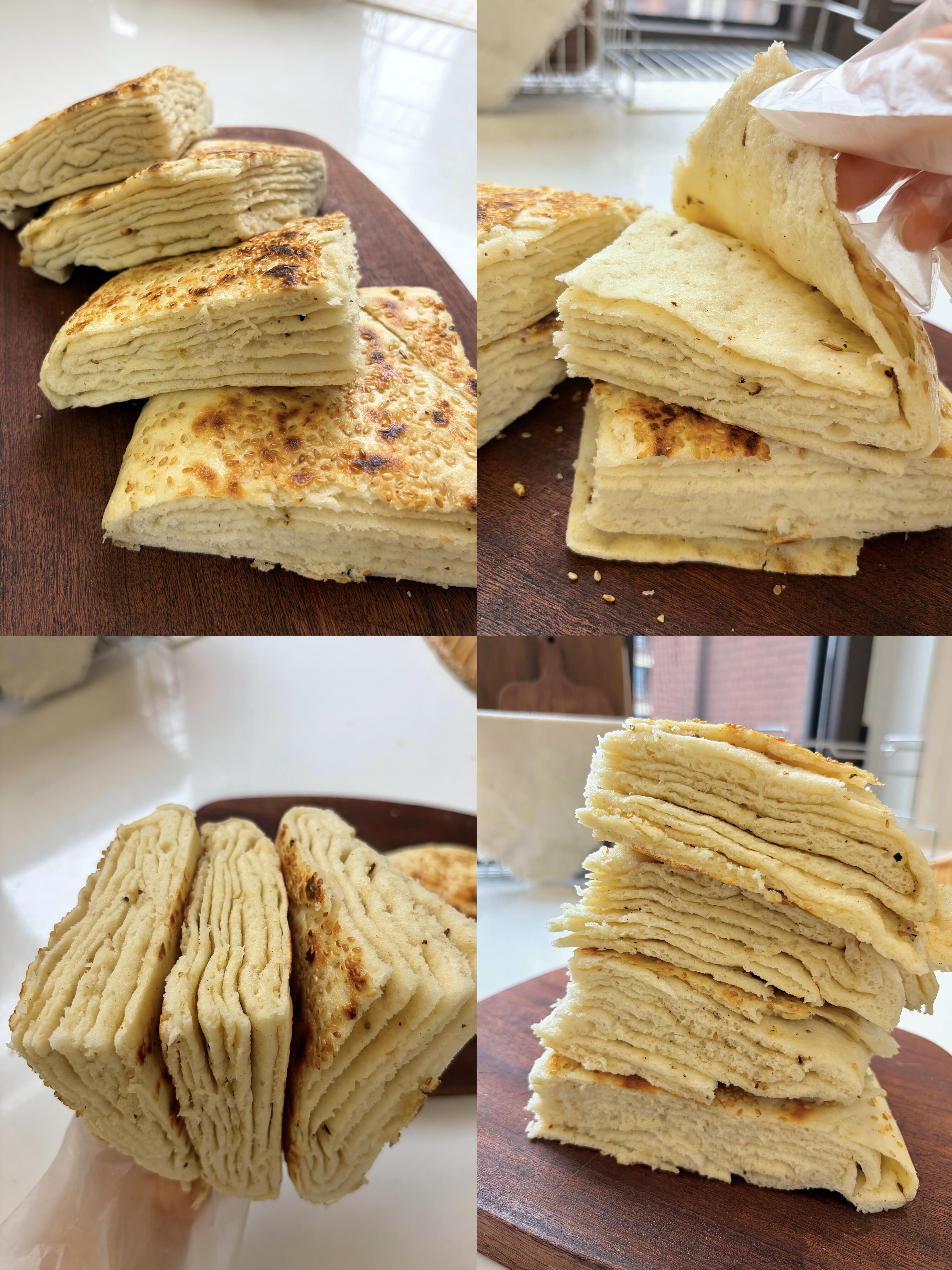 在家复刻早餐店千层发面饼｜外焦里软，凉了也蓬松谁懂啊！早餐店每次都要排队的千