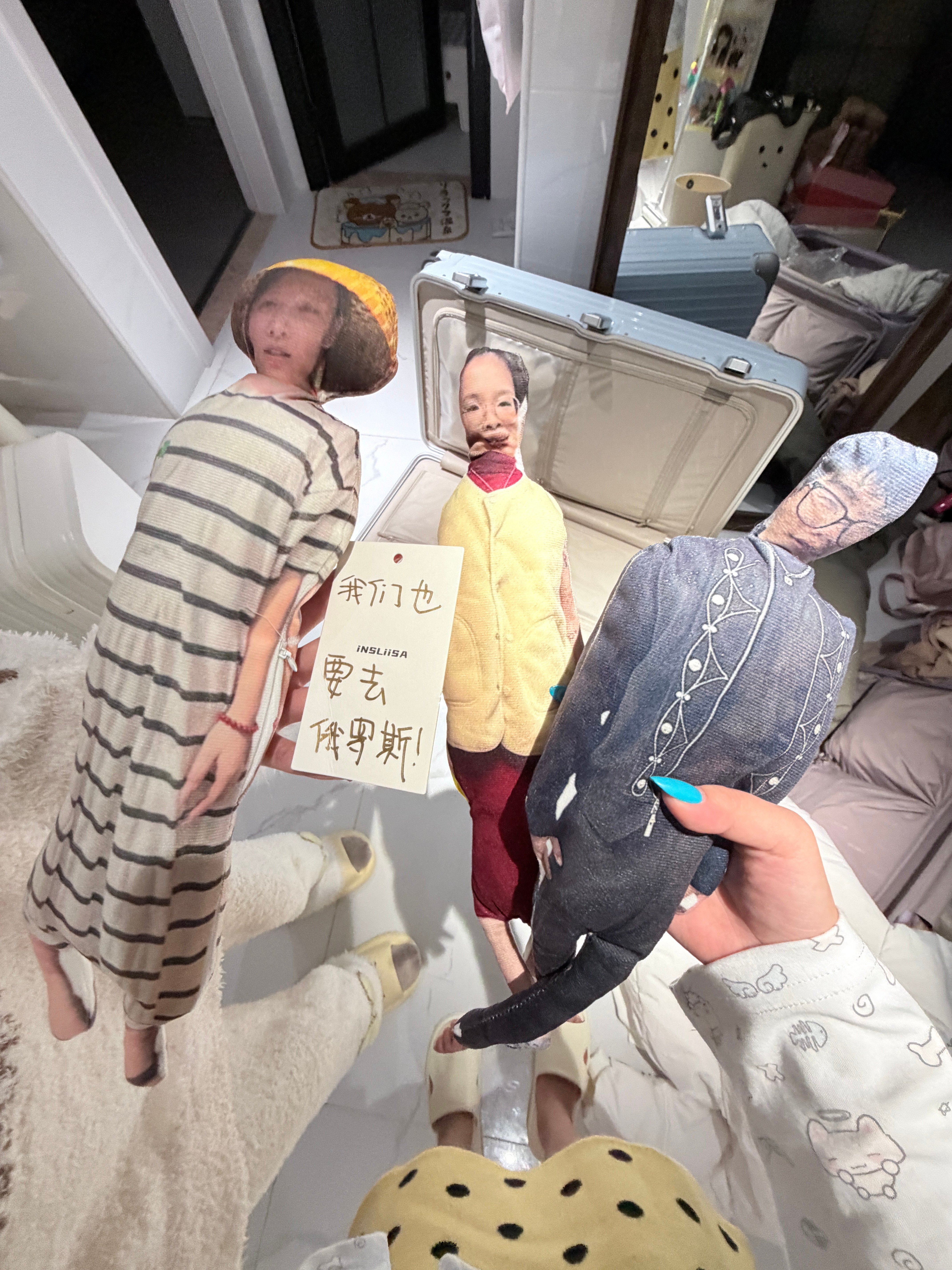 出发俄罗斯！！太搞笑了。qqw她们做了这个老鼠干偷偷塞到我行李箱里。刚才收拾行李