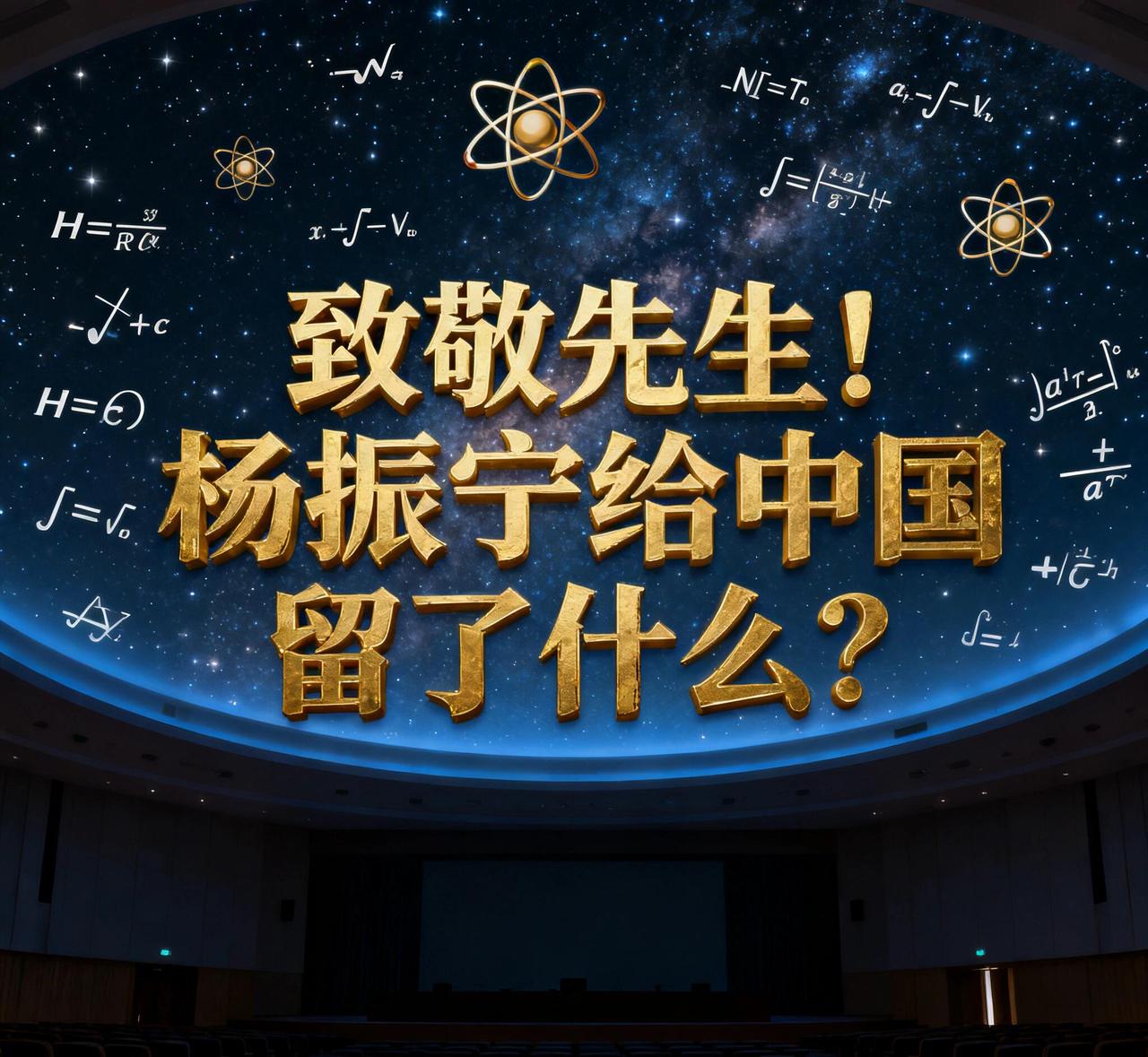 杨振宁先生今天走了，说实话，很多人可能只知道他拿过诺贝尔奖，但真不了解他给中国留