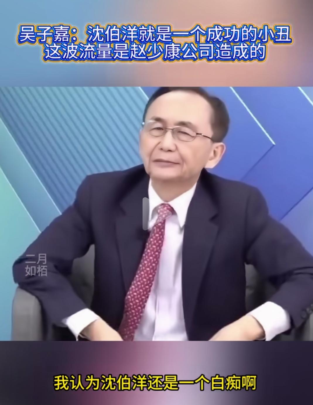 吴子嘉就是敢说:沈伯洋是个成功的小丑，但这成功，始作俑就是国民党自己。王伟忠