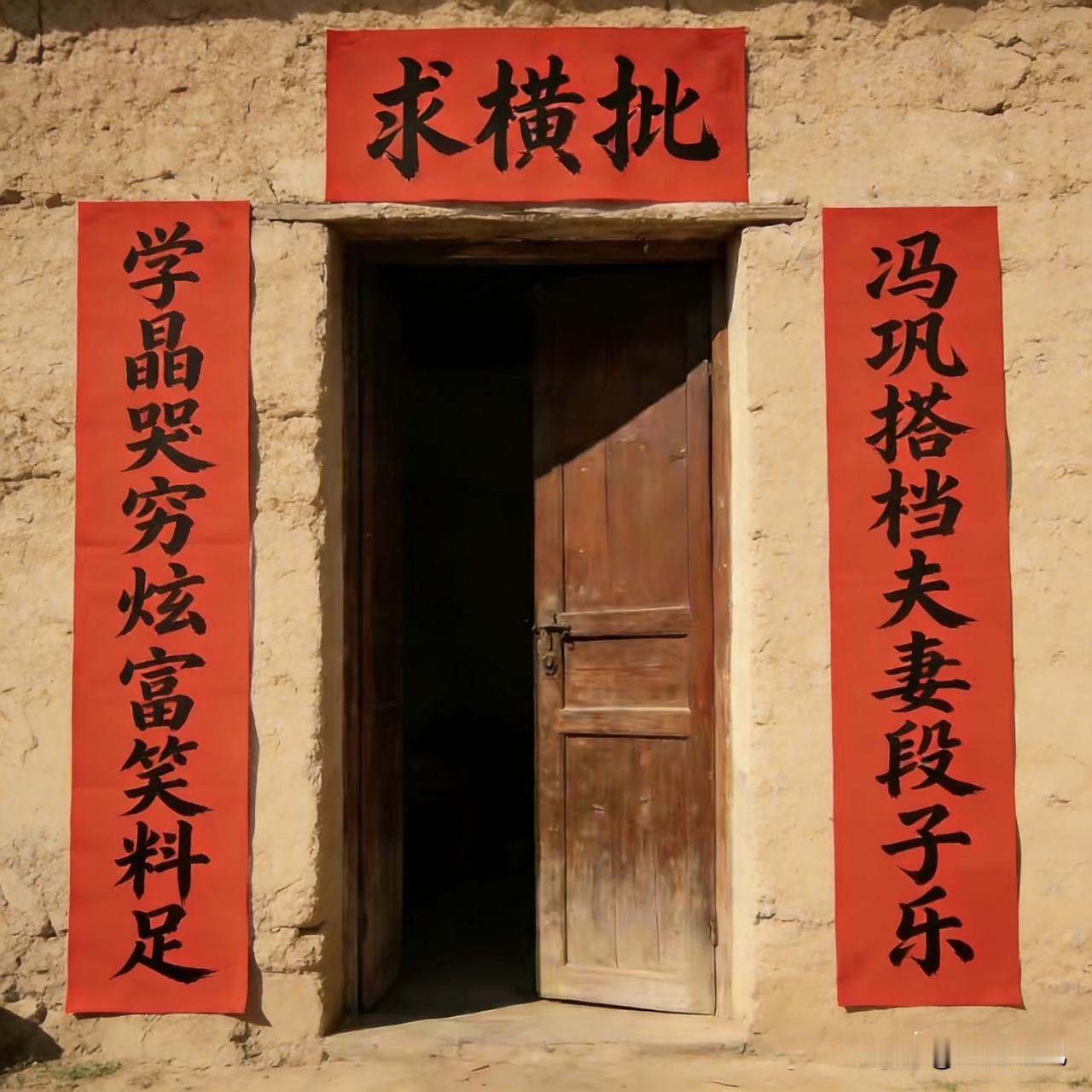 眼看快过年了，写了一副对联都贴得板板正正，结果横批硬是想不出来。上