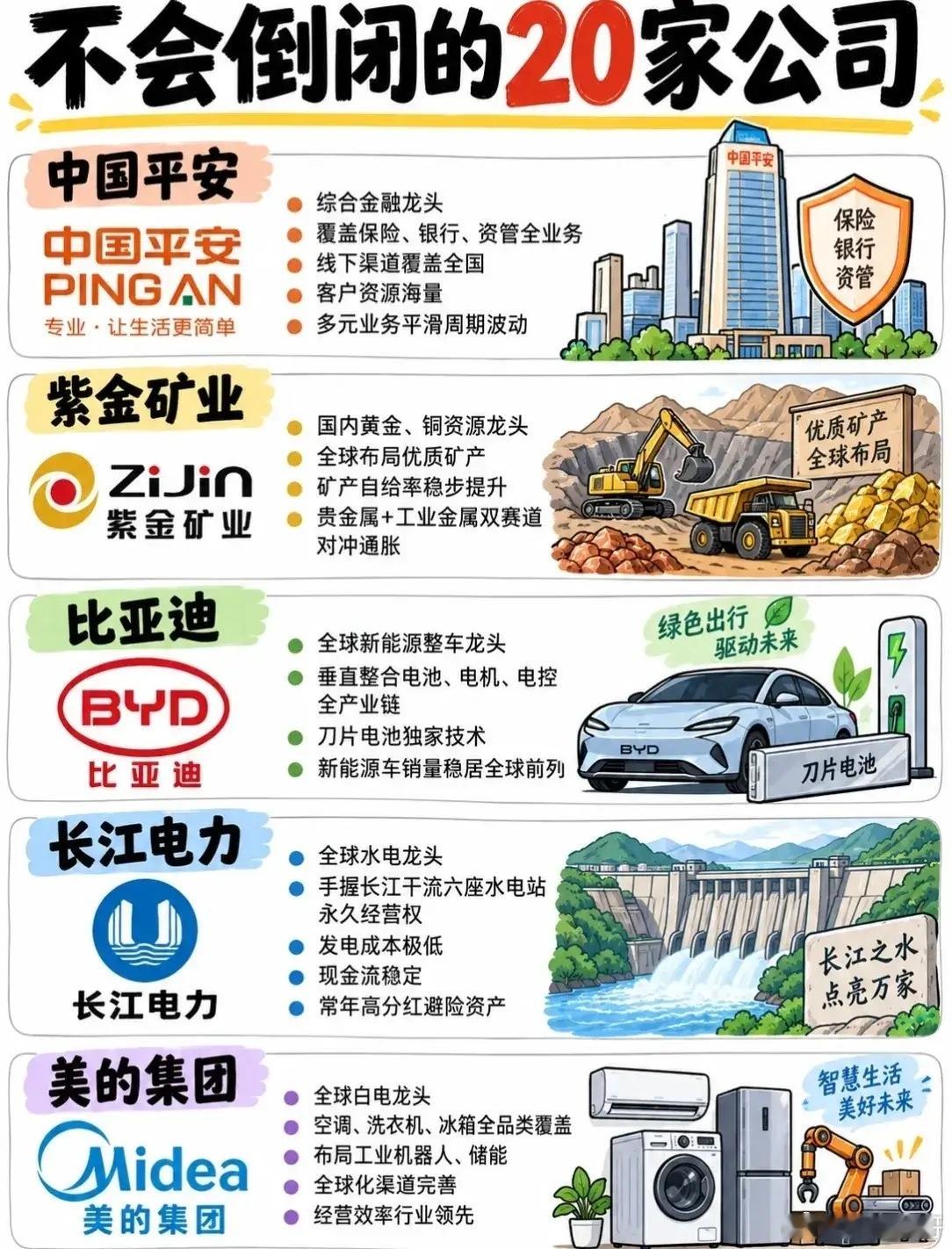 未来30年，这20家中国公司最“稳”？🤔刷到一组图，列出了被网友称为“永远不会