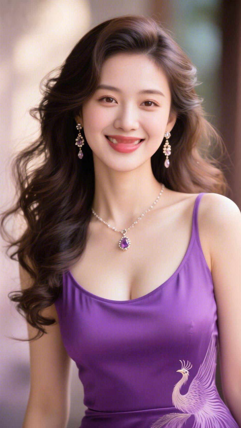 紫韵流光映温柔光影舒展，晕开一片雅致的紫韵，似暮霞浸染的绮丽，漾着清澄脱俗