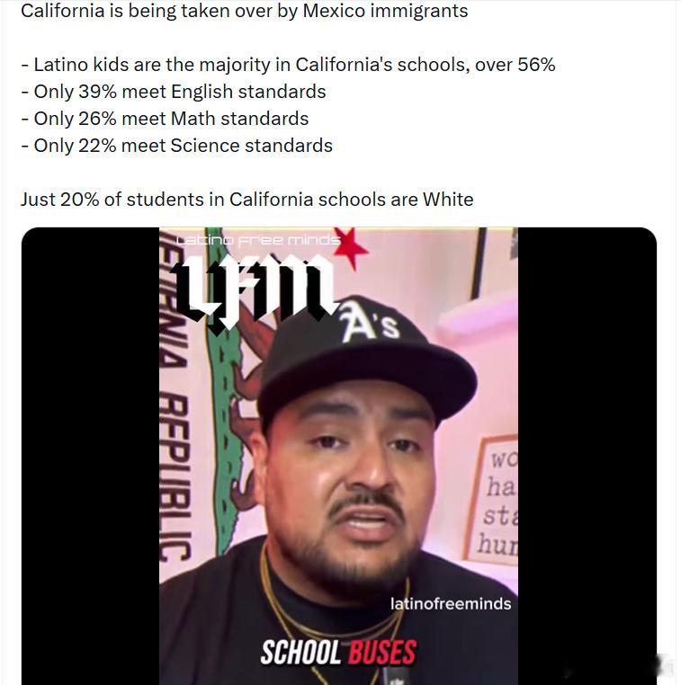 加利福尼亚正被墨西哥移民“接管”•拉丁裔儿童已成为加州学校的多数，占比超过56
