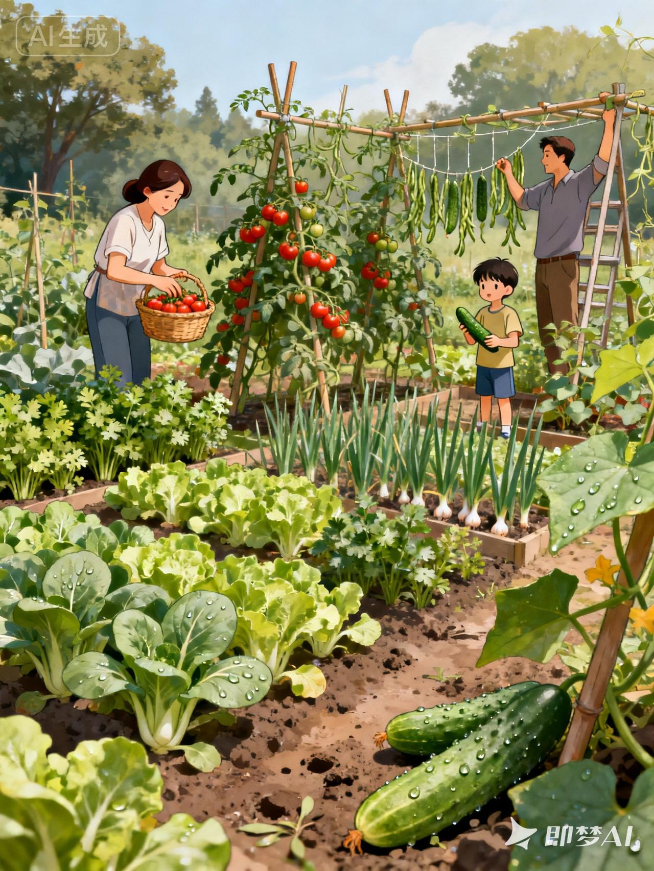 家庭小菜园的温馨时光🌱🥕🥕🥕