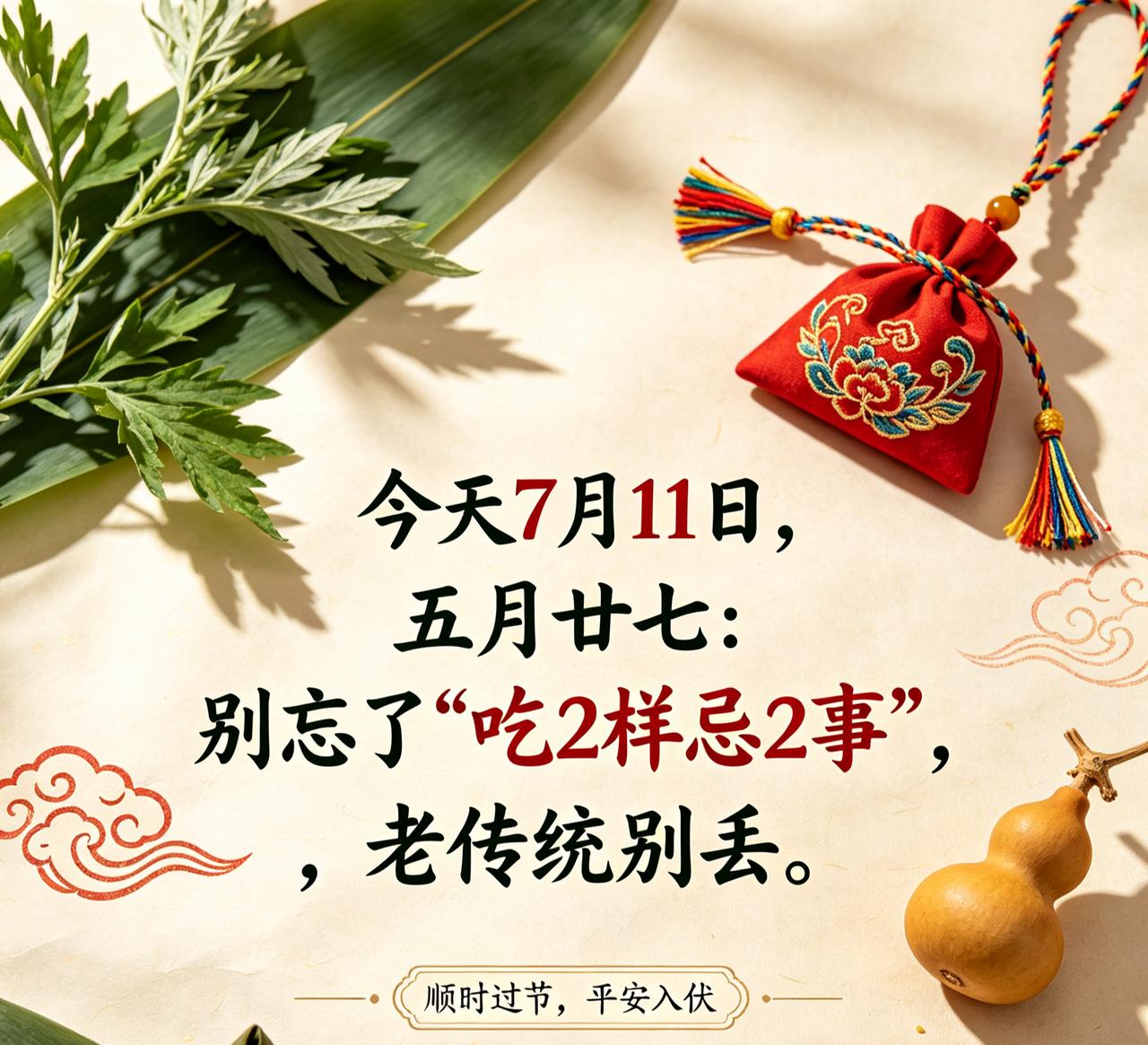 【7月11日｜农历五月廿七：今天别当普通周六过，老辈这几个小动作比转发锦鲤管用】