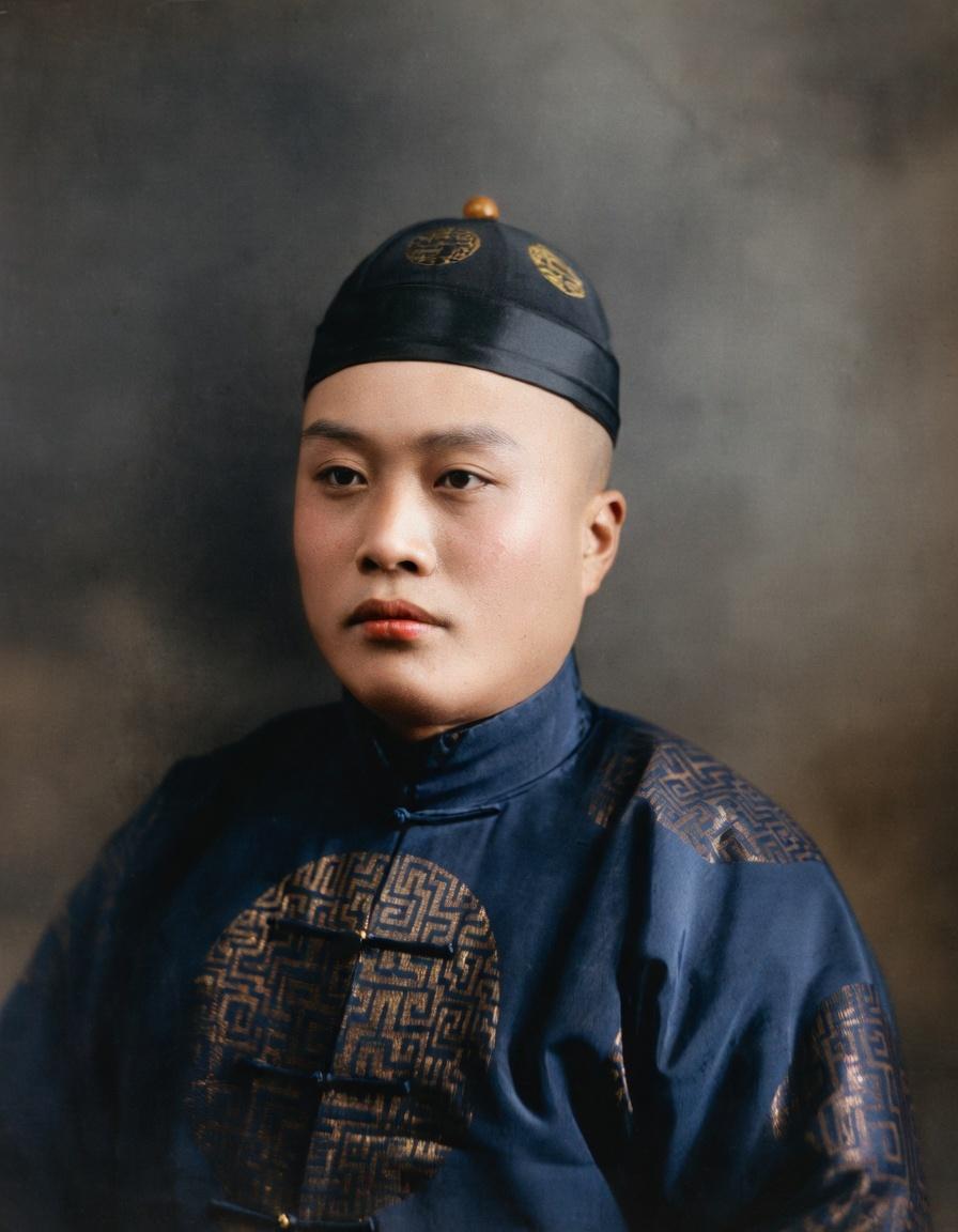 这是中国末代状元——刘春霖的肖像照，拍摄于清末民初，刘春霖是光绪三十年（1904