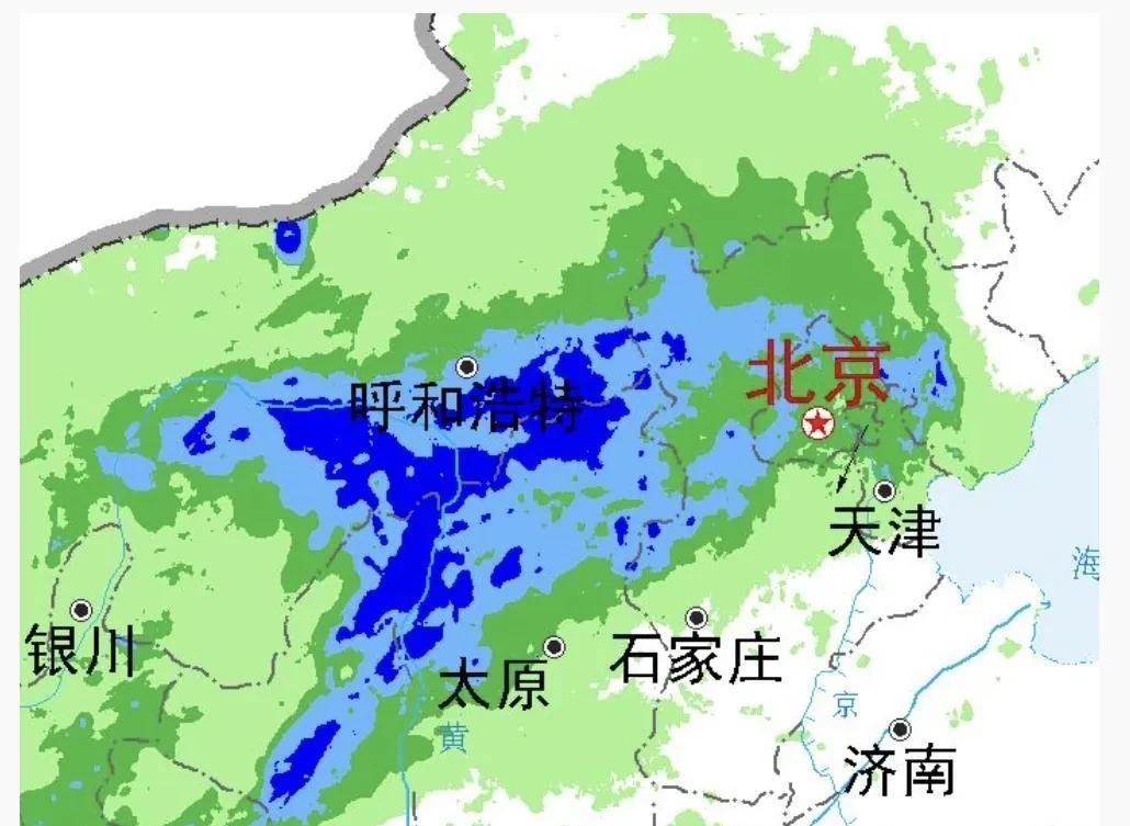 目前，北京年水量已经突破700mm大关，月水达到200mm以上；而呼和浩特年水超