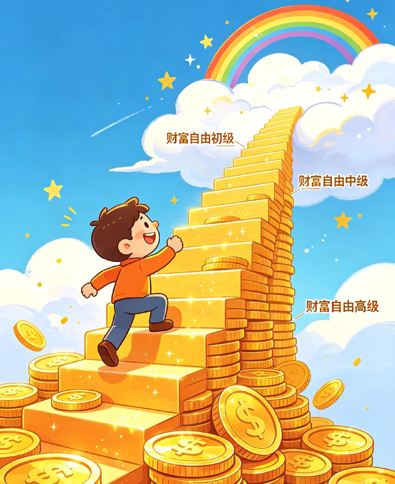 人这一生努力赚钱，无非就是一步步靠近财富自由。整理了很火的财富自由8个等级，从