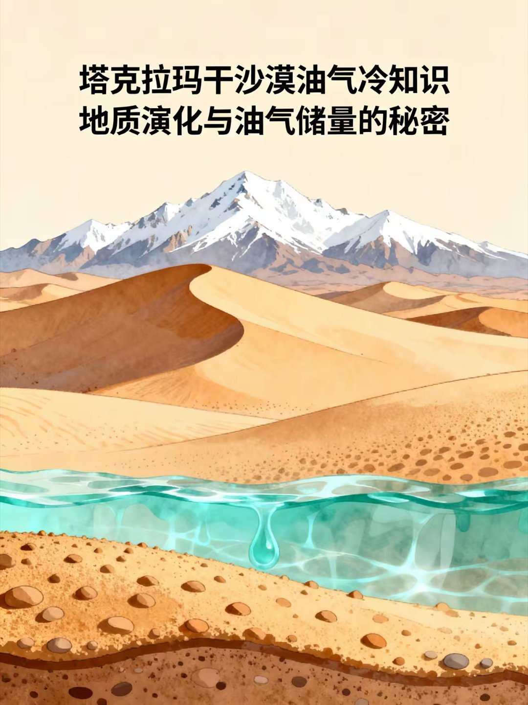 中国沙漠下的石油储量，其实并不比中东少藏在塔克拉玛干沙漠底下的冷知识，90%的人