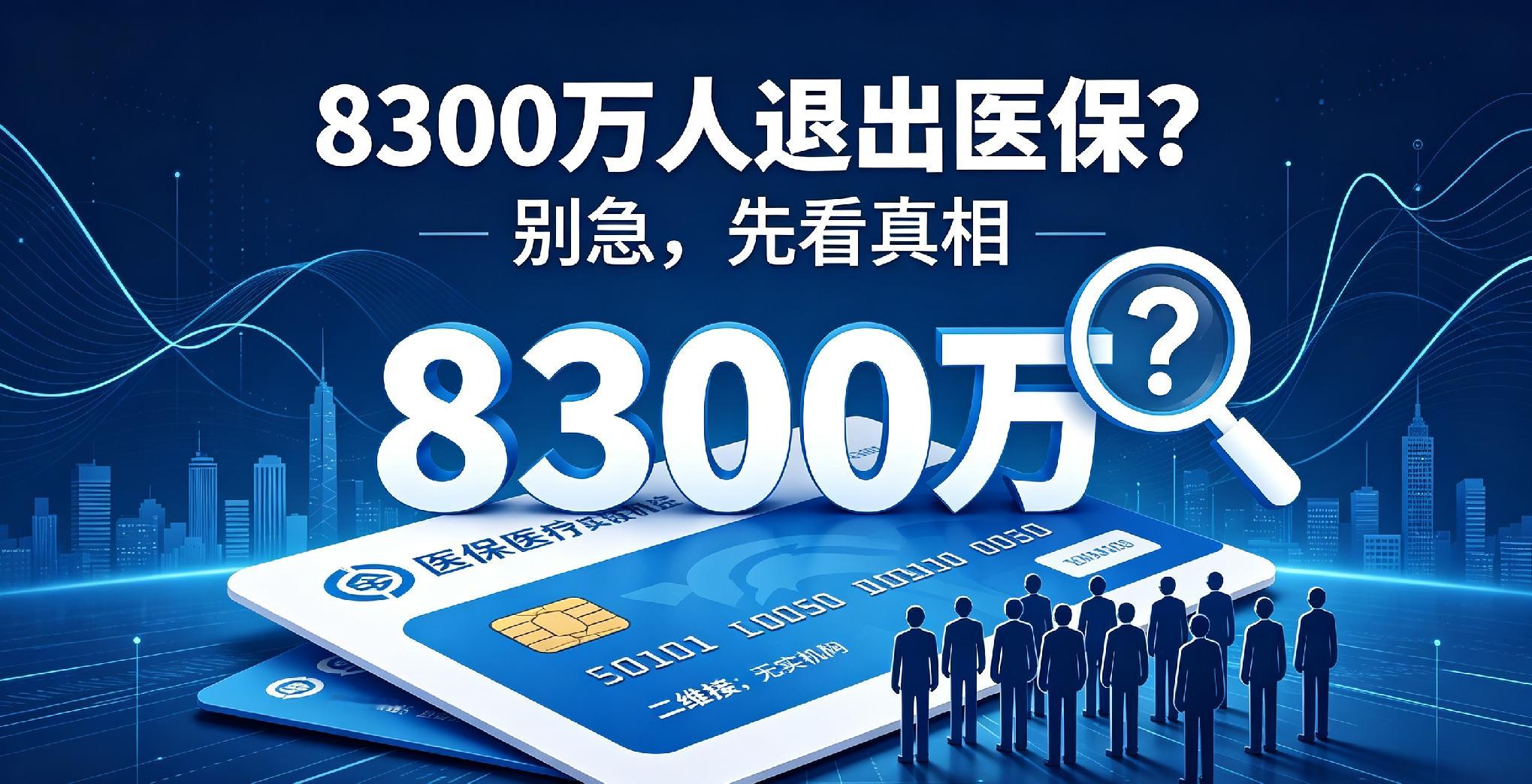 网传8300万人退出医保？真相和很多人想的完全不一样网上流传8300万人退出医保的说法，不少人看完心