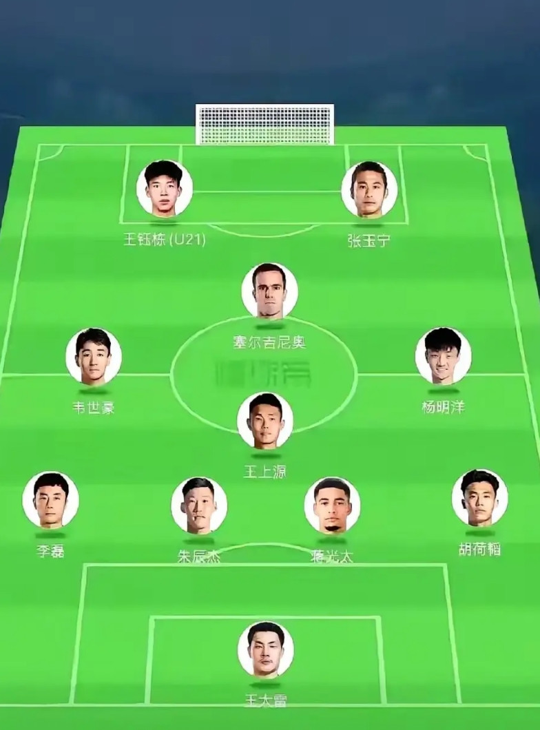 伊万老混子总是乱点鸳鸯谱，据传这是近两天国足训练的主力阵容，胡荷韬去踢右后卫了，