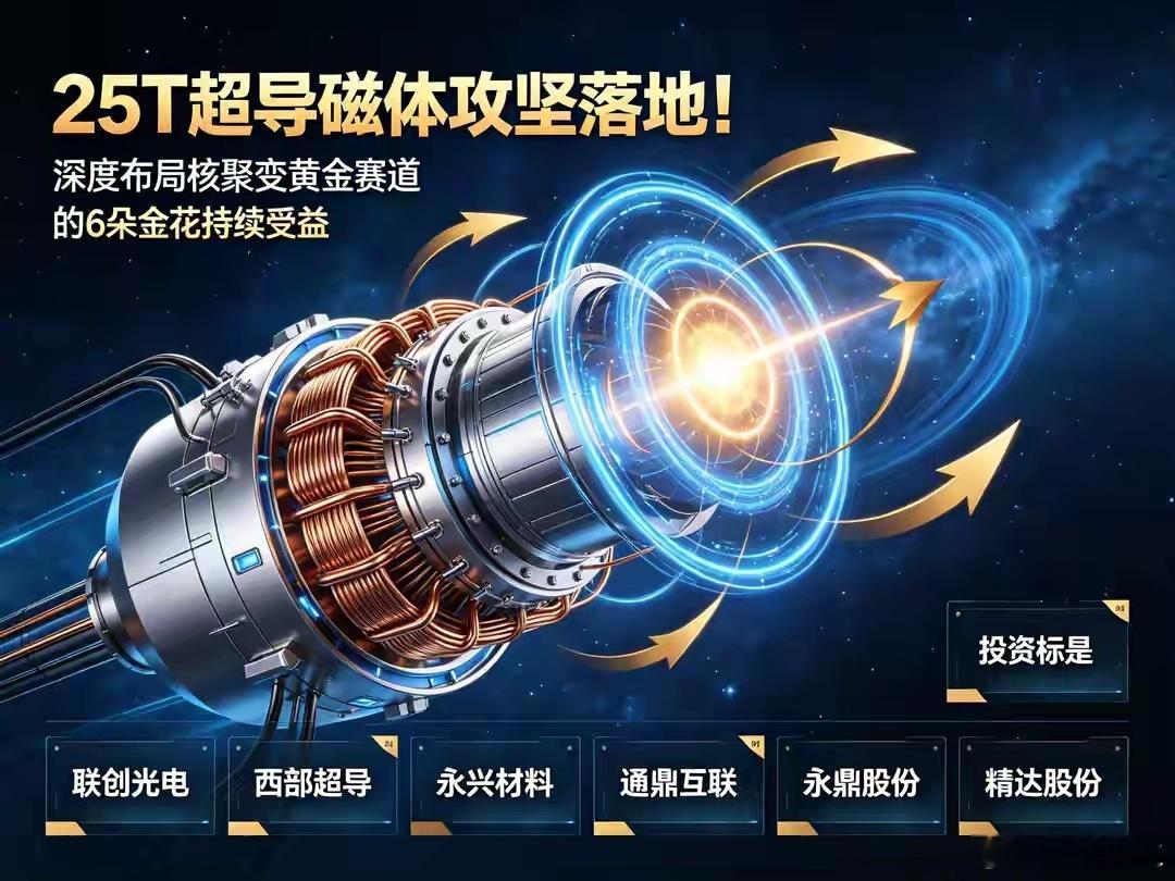 25T超导磁体攻坚落地！核聚变工程化拐点确立，6大核心受益龙头梳理核聚变赛道迎来