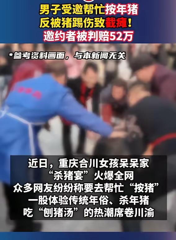 被猪踢伤，猪主赔偿52万。