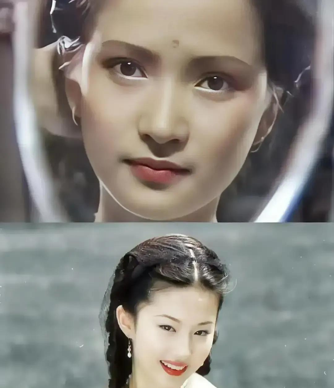 她39岁披粗布，一滴泪让金庸笔下的反派忘了屠刀。何晴在《射雕》片场低头时，手指