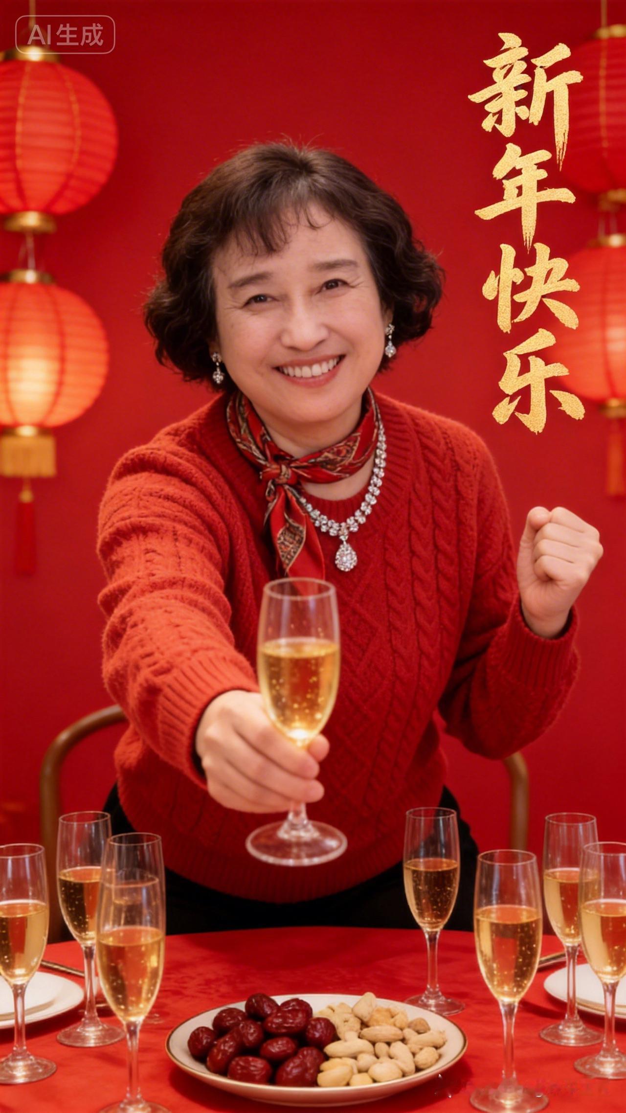新年快乐！举杯共庆，幸福团圆！🥂🎉
