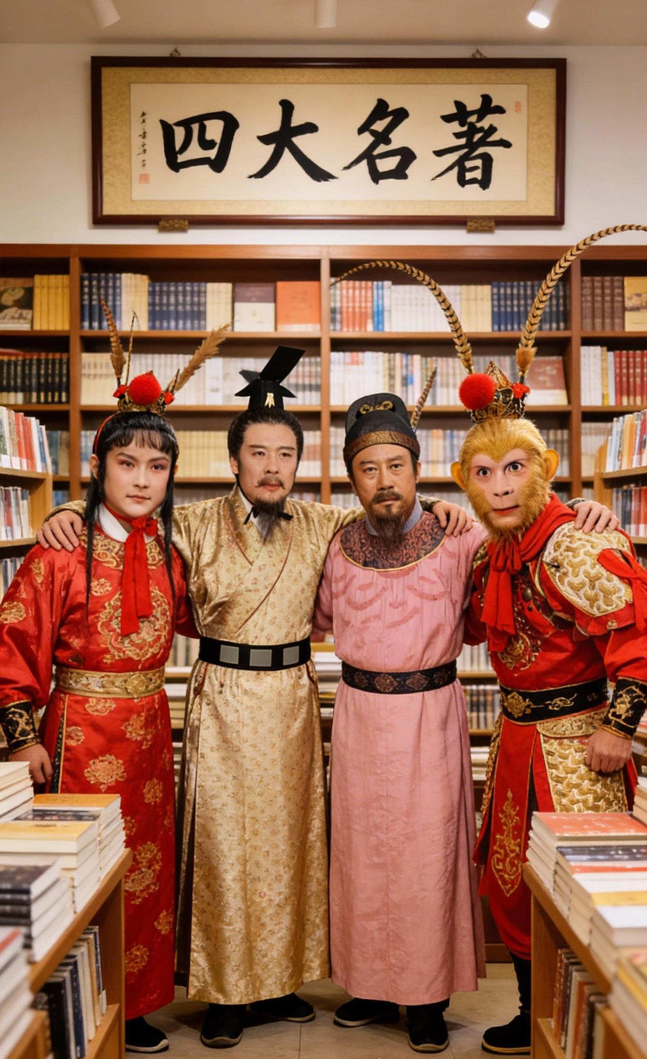 上联：典籍列架藏今古下联：角色同堂聚雅俗