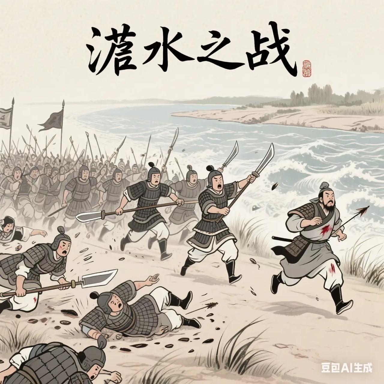 淝水之战确实离谱：前秦苻坚率80万大军压境，东晋仅8万北府兵迎战。本是死局，谢玄