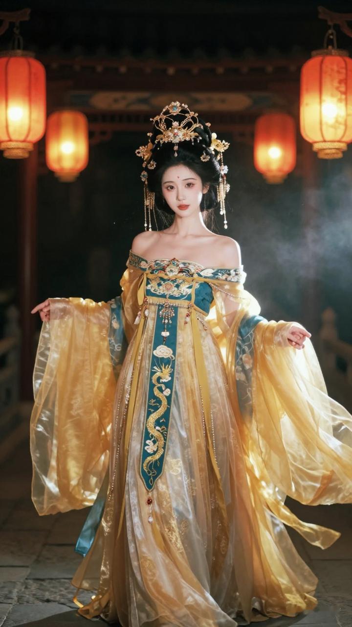 什么样的穿搭可以成为气质女神?穿越时空的古典美人，金碧辉煌的华服，梦回古代的浪